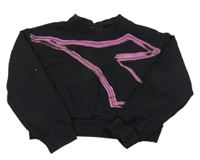 Černá crop mikina s potiskem zn. Diadora 