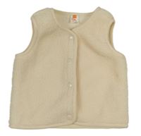 Smetanová huňatá vesta zn. Hema