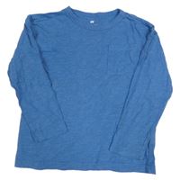 Modré melírované triko s kapsou zn. H&M
