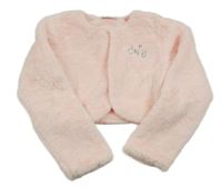 Broskvové kožešinové podšité bolerko