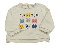 Béžová mikina se zvířátky Obaibi