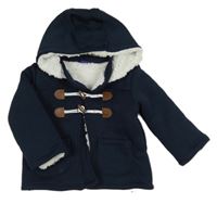 Tmavomodrý svetrový zateplený kabátek s kapucí Lupilu