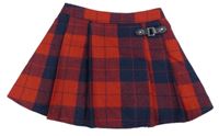 Červeno-tmavomodrá kostkovaná vlněná sukně F&F