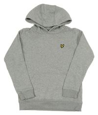 Šedá melírovaná mikina s nášivkou a kapucí Lyle&Scott