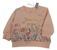 Nové - Broskvová mikina s kytičkami Primark