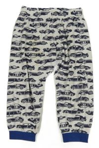 Bílo-tmavomodré pyžamové kalhoty s auty Maines