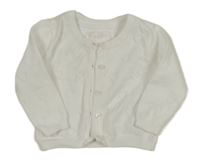 Bílý propínací svetr s dirkovaným vzorem Primark