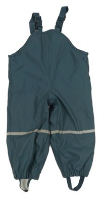 Modrošedé nepromokavé laclové podšité kalhoty Lupilu