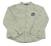 Modro-žlutá kostičkovaná košile s nášivkou Sergent Major 