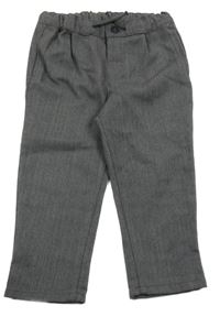 Šedé vzorované společenské kalhoty H&M