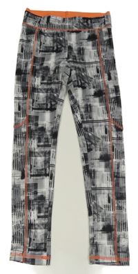 Šedo-černé vzorované sportovní legíny Yigga 