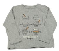 Šedé melírované triko s hambáči Name it