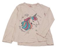 Světlerůžové triko s jednorožcem Matalan