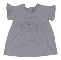 Fialovošedé bavlněné šaty s nápisem George