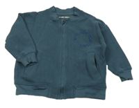 Tmavomodrošedá vzorovaná propínací mikina s nápisem Maybe 