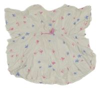 Bílá halenková tunika s květy 