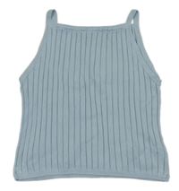 Světlemodrý žebrovaný úpletový crop top H&M