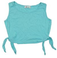 Tyrkysový crop top se zavazováním Bonprix