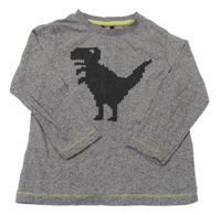 Šedé melírované triko s dinosaurem Kiki&Koko