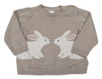 Béžový svetr s králíčky H&M