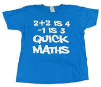 Modré tričko s nápisy a číslicemi GILDAN