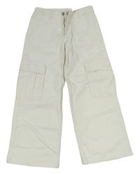 Bílé cargo wide leg rifle H&M