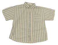 Smetanovo-modrá pruhovaná košile H&M