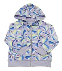 Světlefialová propínací mikina s motýlky a kapucí M&S