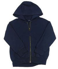 Tmavomodrá propínací oversize mikina s kapucí Next