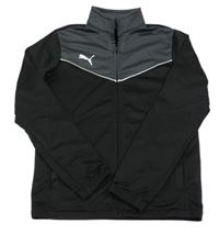 Černo-tmavošedá propínací sportovní mikina s logem PUMA