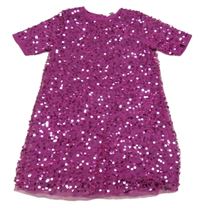 Malinové tylové flitrové slavnostní šaty PRIMARK