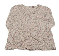 Světlepudrové triko s kytičkami H&M