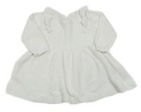 Bílé pletené šaty se vzorem a volánky Matalan