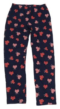 Tmavomodré teplákové legíny se srdíčky Topolino