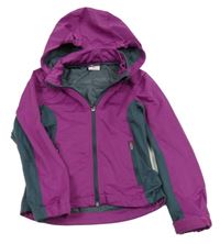 Borůvkovo-tmavošedá softshellová bunda s odepínací kapucí POCOPIANO