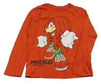 Červené triko s Knucklesem the Echidna - Sonic H&M