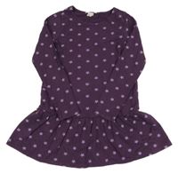 Lilková tepláková šatová tunika s hvězdičkami H&M