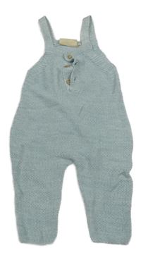 Světlemodré melírované pletené laclové kalhoty lupilu