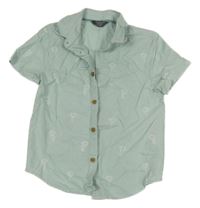 Mentolová košile s palmami PRIMARK