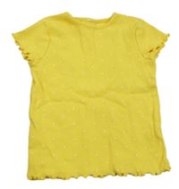 Žluto-bílé puntíkaté žebrované tričko Topolino