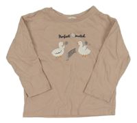 Pudrové triko s husičkami MANGO