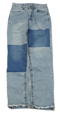 Nové - světlemodro-modré šisované straight leg rifle DESTINATION