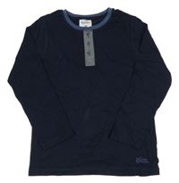 Tmavomodré triko s nápisy Topolino