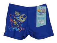 Nové - safírové nohavicčkové plavky se žraloky a chobotnicí Speedo