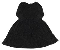 Černo-barevně třpytivé slavnostní šaty s mašlí Matalan