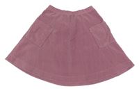Starorůžová žebrovaná cargo sametová sukně my wear