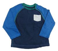 Tmavomodro-modré triko s kapsičkou Next
