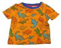 Oranžové tričko s dinosaury George