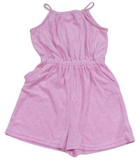 Světlerůžový froté kraťasový overal zn. Matalan