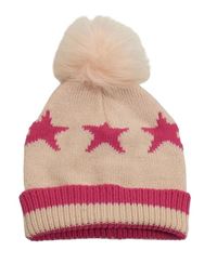Růžová čepice s hvězdami a bambulí Lipsy London